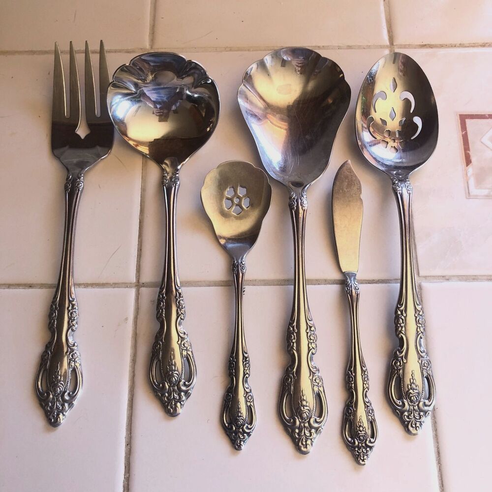 Oneida Louisiana Community Stainless Steel Serving Utemsils Set 6
